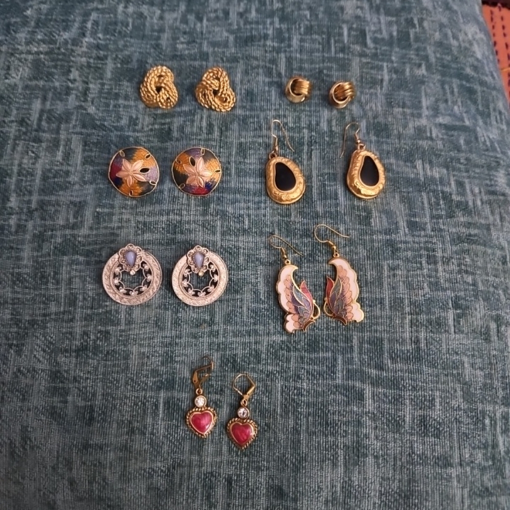 Assortment Lot of 7 Earrings 80's & 90's Era